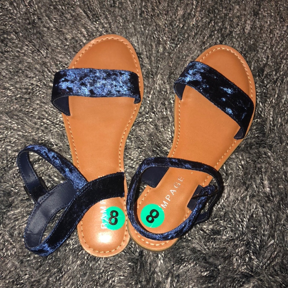 Blue Velvet Sandals